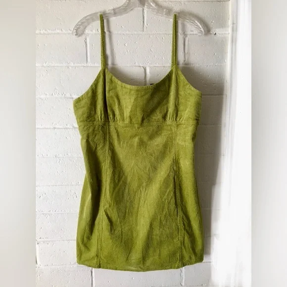 Wild Fable Lime Green Corduroy Mini Dress - Picture 3 of 12
